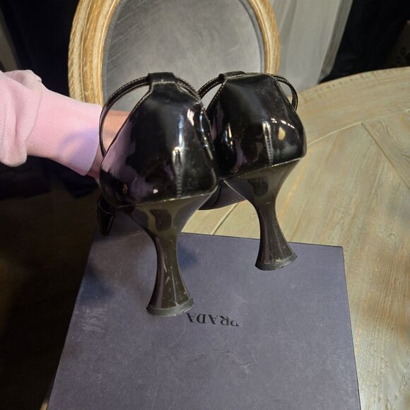 PRADA Sz 40 Brown Tan Patchwork High Heel Shoes Vintage - Picture 7 of 10